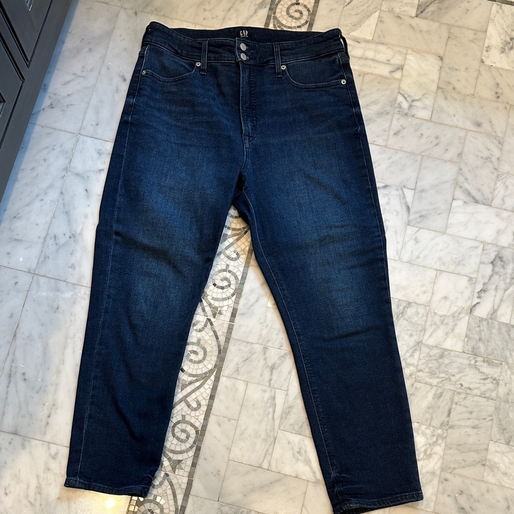GAP  1969 14/32R Cigarette fir Dark Blue stretch Straight Leg Jeans